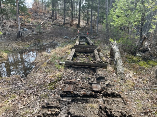 Bridge Removed on Mill Trail at Thayer Brook Preserve